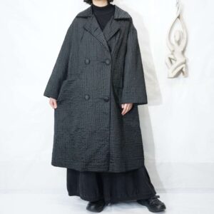 like python embossed pattern double breasted coat *