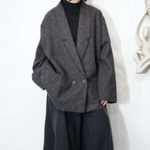 charcoal gray mix color nep double easy jacket