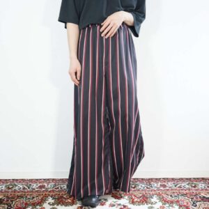 black base multi stripe design wide easy pants