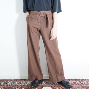 multi pocket design brown flare pants