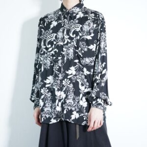 monotone elegant pattern drape shirt