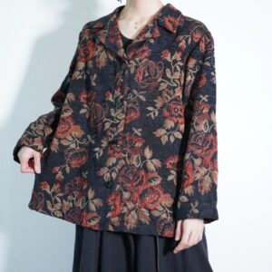 black × red like goblins flower pattern jacket