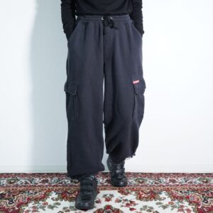 wide silhouette gimmick cargo wide sweat pants