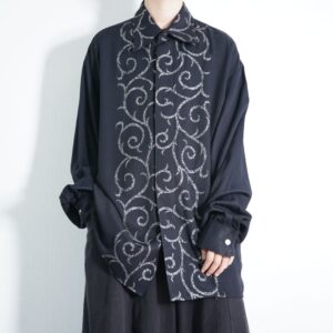 mode black drape fabric silver elegant shirt