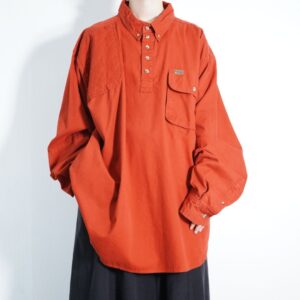 oversized teracotta orange hunting pullover shirt