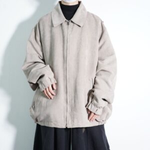 oversized faux suede drizzler jacket