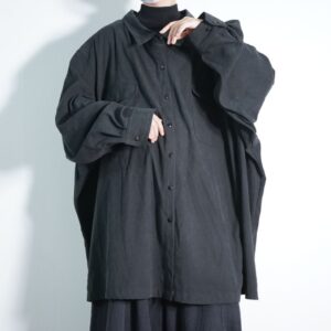 monster oversized 6X black faux suede shirt