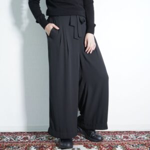 mode black belt design hakama wide pants