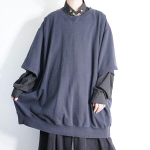 【KING SIZE】4XL oversized half sleeve sweat pullover