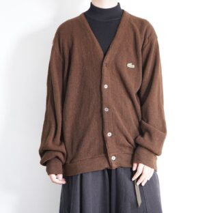 【IZOD LACOSTE】chocolate brown acrylic cardigan