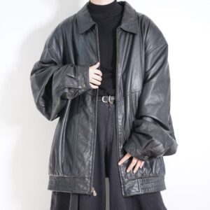 oversized mochimochi leather drizzler jacket