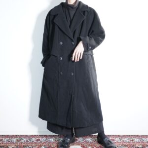 mode black design york maxi long wool coat