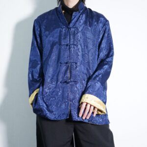 blue × gold reversible CHINA shirt