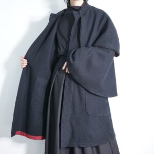 special wide arm black × red design coat