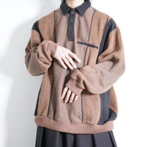 oversized black × brown sweat pullover