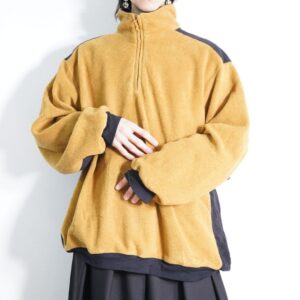 【KING SIZE】3XL brown × black fleece pullover