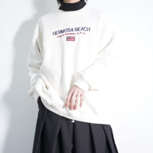 oversized fluffy fleece front embroidery sweat