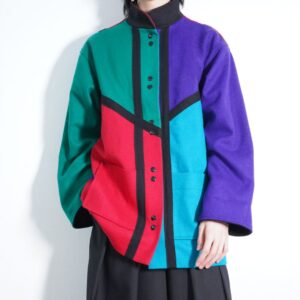 multi color switching design coat