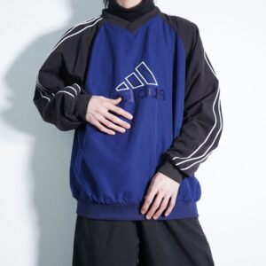 【adidas】blue × black special reversible pullover