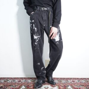 【Levi’s】white painted custom 550 black denim pants