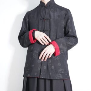 black × reversible CHINA pattern shirt jacket