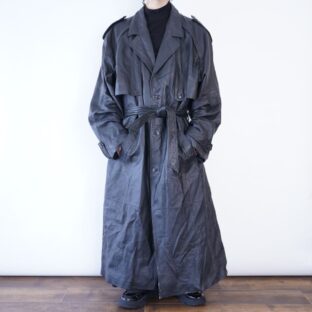 【KING SIZE】monster oversized leather trench maxi long coat with lining