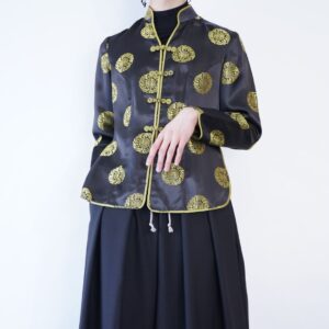 black × gold glossy motif CHINA shirt
