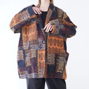 oversized elegant pattern easy jacket