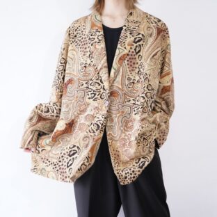 oversized animal pattern easy jacket