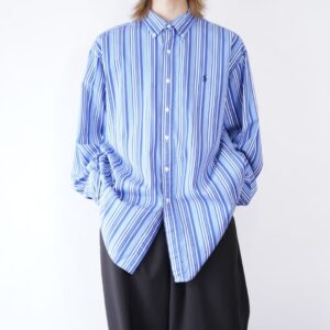 【RalphLauren】blue base multi stripe shirt