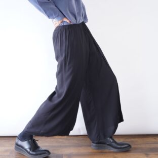 drape & drape silhouette roll design wide pants