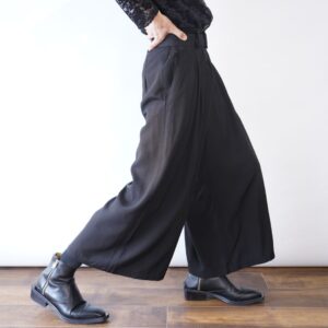drape & drape belted design wide hakama pants