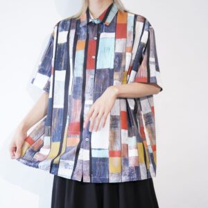 DEAD STOCK oversized panel switching shirt