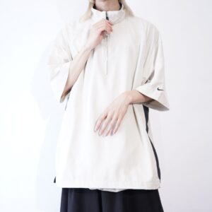 【NIKE】oversized ivory × black switching pullover