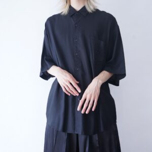 oversized black × black embroidery shirt