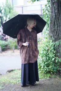 【tsukigasa original remake】black overdye brown shirt - 006