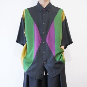 SAXONY switching design silk shirt