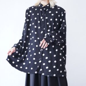 oversized monotone dot pattern drape shirt