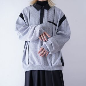 oversized monotone switching pullover