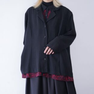 mode black drape & drape wide silhouette easy jacket
