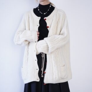 oversized fisherman knit cardigan