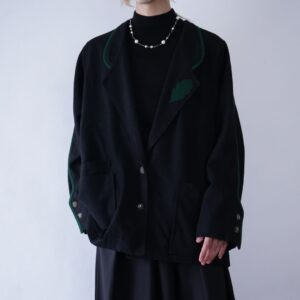 oversized black × green Tyrolean jacket