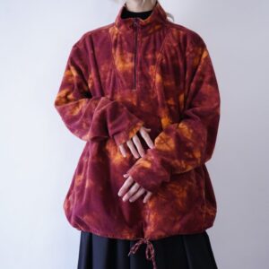 oversized overdye pattern fleece pullover