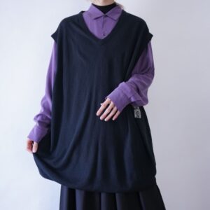 monster oversized 6XL black knit vest