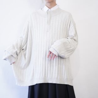 【KING SIZE】oversized 5XL rib knit fabric pullover