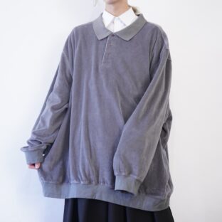 【KING SIZE】oversized 5XL velours drape pullover