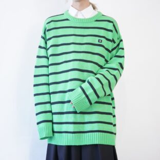 SOUTHPOLE oversized XXL green × black border knit