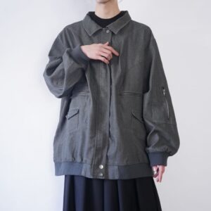 oversized tech design multi pocket gimmick denim jacket