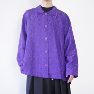 oversized sparkle embroidery purple jacket