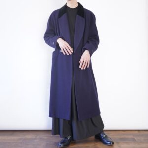 black velours lapel double breasted chester coat